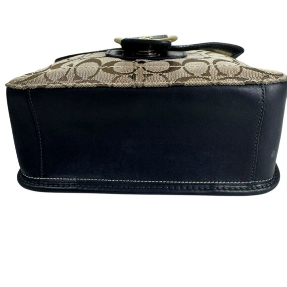 Coach Bleecker Vintage Canvas and Leather Buckle Flap Crossbody Bag - Picture 10 of 14